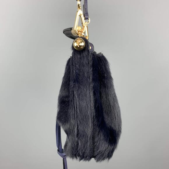 CHLOE Navy Pony Hair GALA Bucket Handbag - Picture 5 of 12